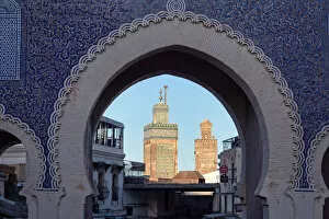 Images Dated 7th March 2015: Blue Gate entrance to Fez medina, Morocco