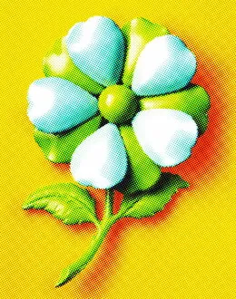 Captivating Art Illustrations Collection: Blue and Green Flower
