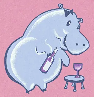 After Work Prints: Blue Hippo