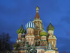 Blue hour over St. Basil Cathedral, Moscow