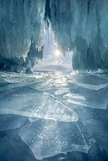 Images Dated 17th March 2015: The blue ice cave at lake Baikal