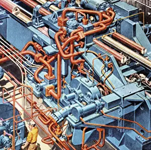 No Peopl Prints: Blue Machinery