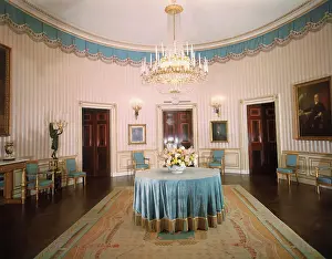 Side Chair Prints: Blue Room in White House after Restoration
