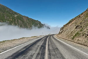 Mist Gallery: blue sky, clear sky, color image, day, fog, landscape, mist, mountain, mountain range
