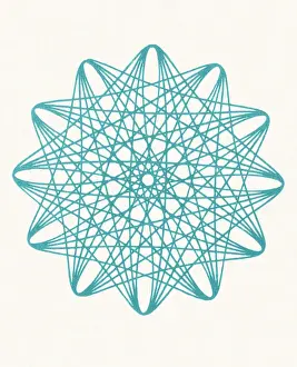 Blue Snowflake Line Drawing