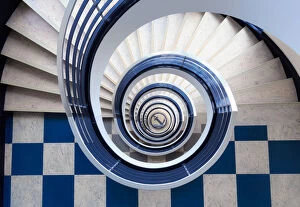 Images Dated 22nd April 2014: Blue spiral staircase from above