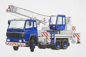 Images Dated 9th June 2006: Blue truck crane, side view
