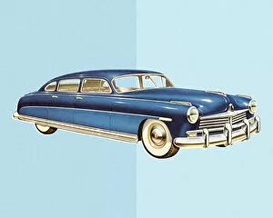 Vintage Car Illustrations Gallery: Blue Vintage Car