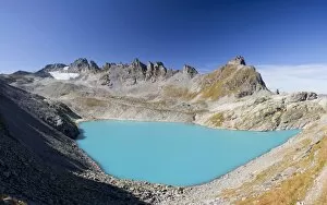 Images Dated 11th September 2011: Blue Wildsee Lake at Pizol massif in Heidi-Land Bad Ragaz in the Swiss Alps, Switzerland, Europe
