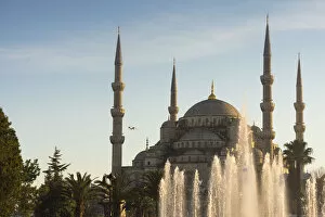 Bluemosque with fountain foreground