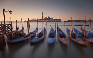 Venice Gallery: blurred motion, bobbing, calm, clear sky, color image, copy space, defocused, gondola