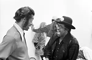 Prints of NEW YORK - MAY 6: Guitarists Bo Diddley and Chuck Berry (on the left) relax backstage at Madison Square Garden in the concert movie ´Let the Good Times Roll´ on May 6, 1972 in New York City Bo Diddley: Rhythm & Riffs Prints: Bo Diddley & Chuck Berry Let The Good Times Roll
