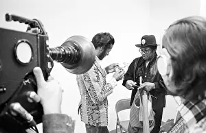 Prints of NEW YORK - MAY 6: Guitarists Bo Diddley and Chuck Berry (on the left) relax backstage at Madison Square Garden in the concert movie ´Let the Good Times Roll´ on May 6, 1972 in New York City Bo Diddley: Rhythm & Riffs Prints: Bo Diddley & Chuck Berry Let The Good Times Roll