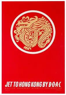 BOAC Hong Kong Dragon Poster