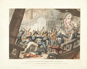 Naval Prints: Boarding and Taking the American Ship Chesapeake