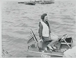 Boating Competitor Florence Burnham in Boat