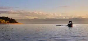 Boating across Ohrid Lake