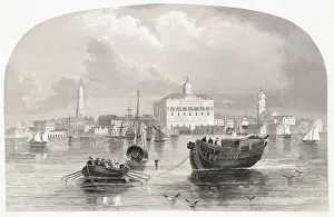 Charleston Prints: Boats Along the Edge of Charleston
