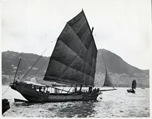 Hong Kong Prints: Boats (Junks) In The Harbor