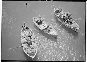 Boater Prints: Three Boats with Merchants Carrying Goods to Port Said