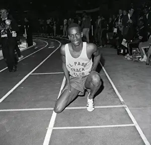 Long Jump Prints: Bob Beamon Kneeling On Track