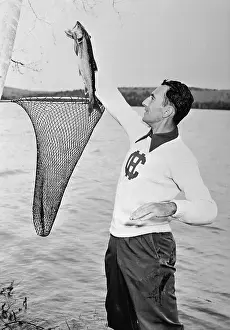 Maine Prints: Bob Cousy With Fish and Fish Net