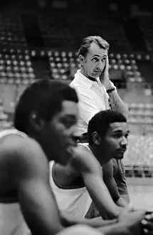 Bob Cousy Looking Distressed at Practice