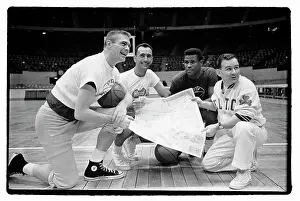 Jones Prints: Bob Cousy and Other Players With Map of Leningrad