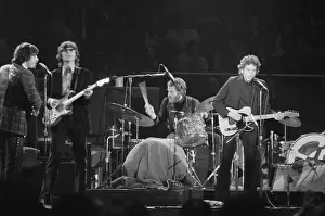 Bob Dylan Performing with Band in Concert