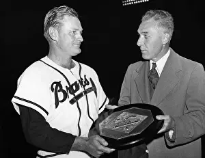Bob Elliot Receiving Trophy
