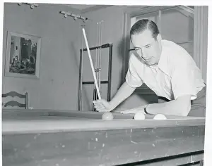 Ohio Prints: Bob Feller Playing Pool