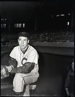 Bob Feller Seated, In Uniform