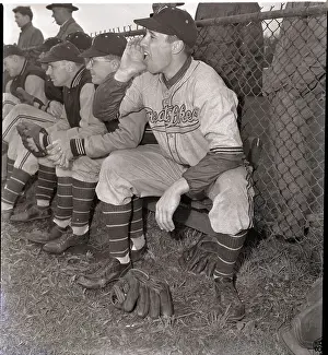 Evanston Prints: Bob Feller Shouts to His Baseball Team