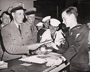 Bob Feller Turning In Military Records