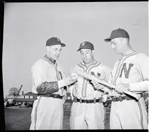 Norfolk Prints: Bob Feller W/Sam Chapman & Ace Parker