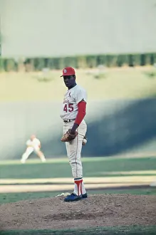 Bob Gibson Attempting to Make a Play