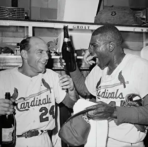 Champagne Prints: Bob Gibson Pouring Champagne On Head