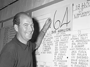 Scoring Prints: Bob Hamilton Posting Score in Miami Open