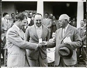 Award Prints: Bob Hamilton Receiving Golf Prize