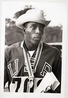 Gold Medal Prints: Bob Hayes at Olympic Medal Ceremony