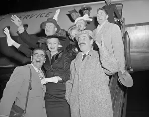 United Service Organizations Prints: Bob Hope and Fellow Entertainers Boarding Plane