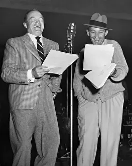 Script Prints: Bob Hope Laughing at Script with Bing Crosby
