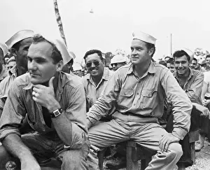 Bob Hope Sits in Audience with Sailors
