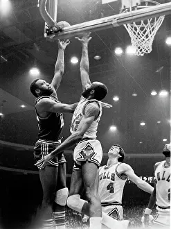 Prints of Bob Lanier of the Detroit Pistons during the NBA playoffs on April 6, 1975 at the Chicago Stadium in Chicago, Il. (Photo by Paul Natkin/Getty Images) Courtside Vibes: Stunning Basketball Prints: Bob Lanier of the Detroit Pistons during the NBA playoffs on April 6