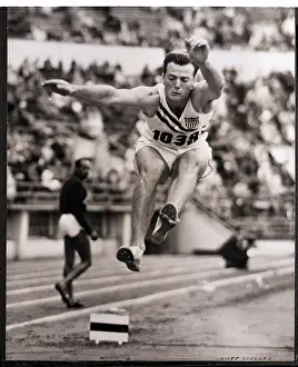 Helsinki Prints: Bob Mathias in Broad Jump at Olympics