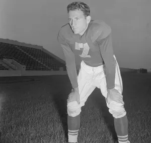 Pittsburgh Steelers Prints: Bob Waterfield Standing in Football Playing Position