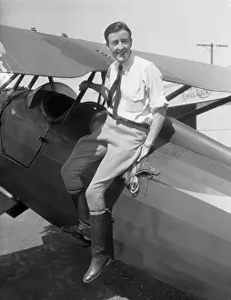 Bobbie Trout Posing on an Airplane