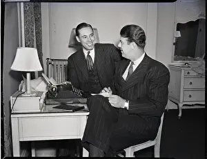 Interview Prints: Bobby Feller Talks To Reporter; Seated