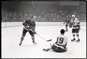 Hockey Stick Prints: Bobby Hull Of Blackhawks & Oakland Seals