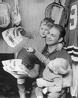 Bobby Hull Playing With Sons